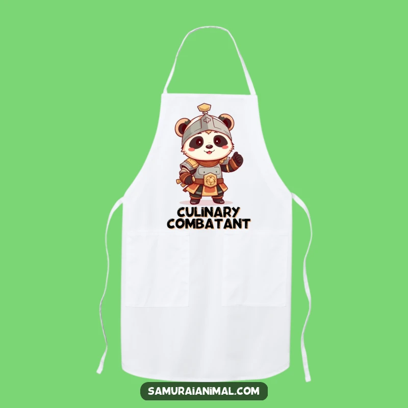 Funny Panda Armor Kitchen Apron: Cook with Warrior Class!