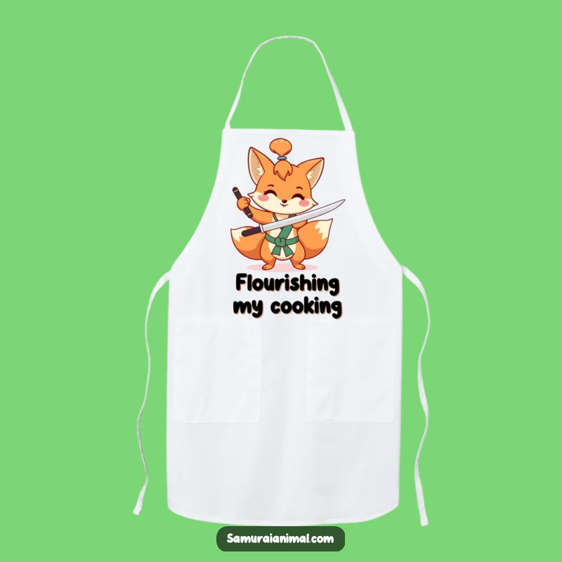 Funny Fox Sword Apron Cook with Mischievous Flair and Style