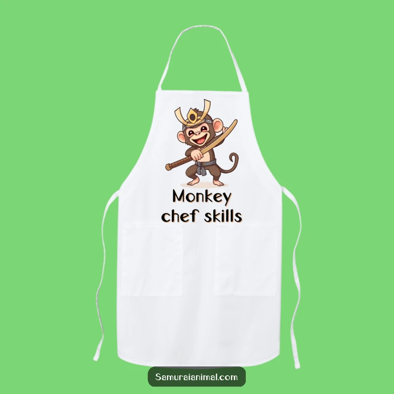 Funny Samurai Monkey Apron: Hilarious Chef's Gear for Kitchen Fun