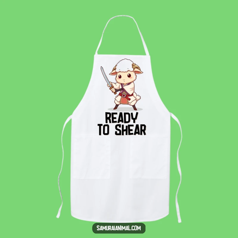 Funny Sheep Sword Flourish Apron - Cook Like a Knight with Humor!