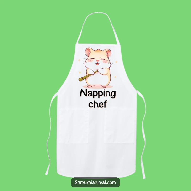 Funny Sleepy Hamster Kung Fu Apron - Humorous Kitchen Wear Gift