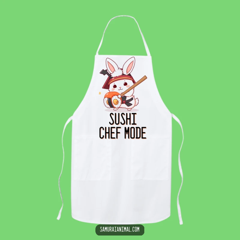 Funny Rabbit Samurai Apron - Hilarious Kitchen Warrior Sushi Gift