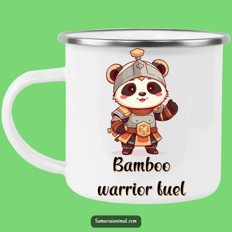 Funny Panda Armor Camping Mug: Adventure Brews for Warriors!
