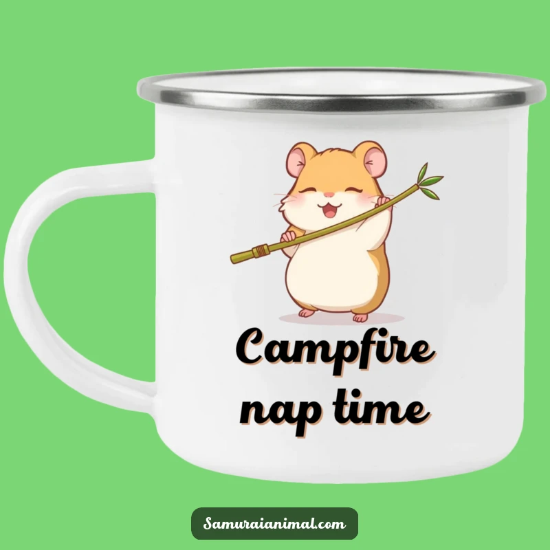 Funny Hamster Kung Fu Camping Mug: Sleepy Warrior Sips On Trail