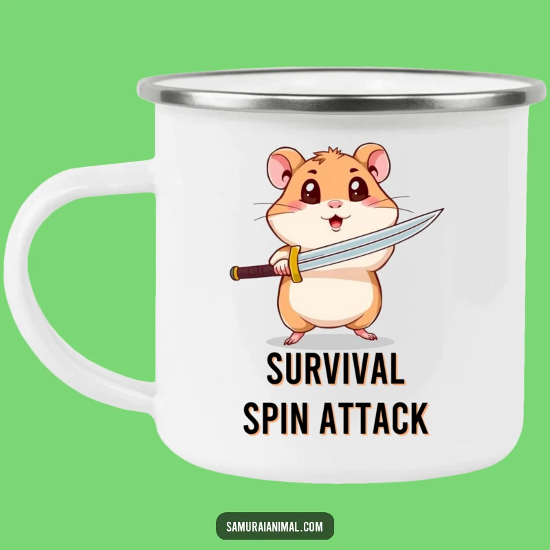 Funny Hamster Camping Mug: Fierce Forest Warrior - Outdoor Pet Gift!