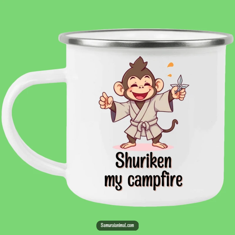 Funny Monkey Ninja Camping Mug: Playful Fuel for Adventures