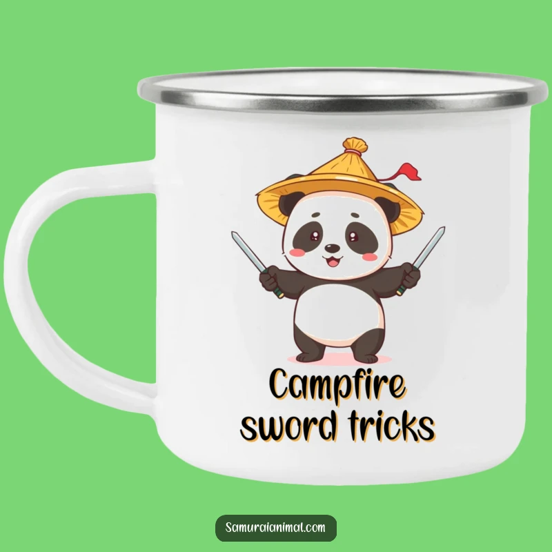 Funny Panda Juggling Camping Mug: Durable Straw Hat Sword Cup, Outdoor Fun Gift