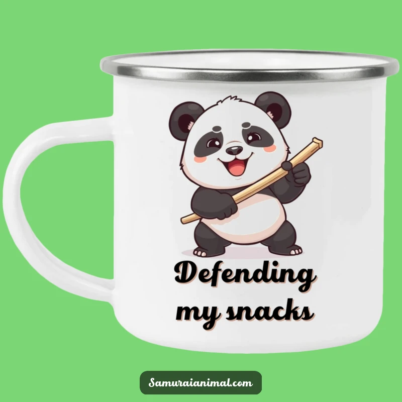 Funny Panda Toothpick Sword Camping Mug - Adventure with Comical Warrior Spirit Gift