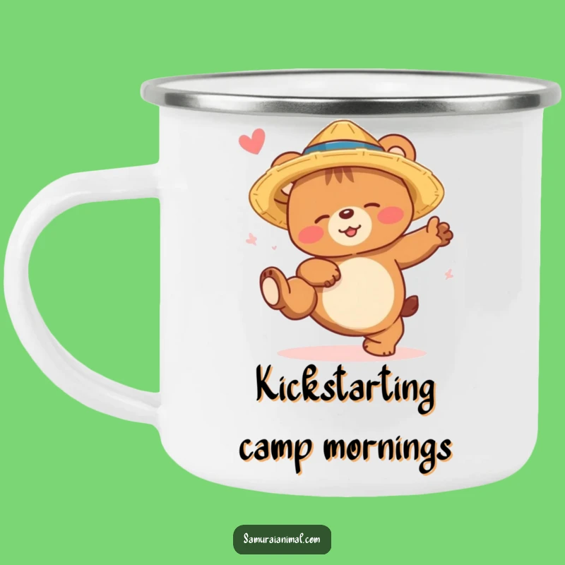 Funny Sleepy Bear Kick Camping Mug Your Dreamy Companion for the Outdoors