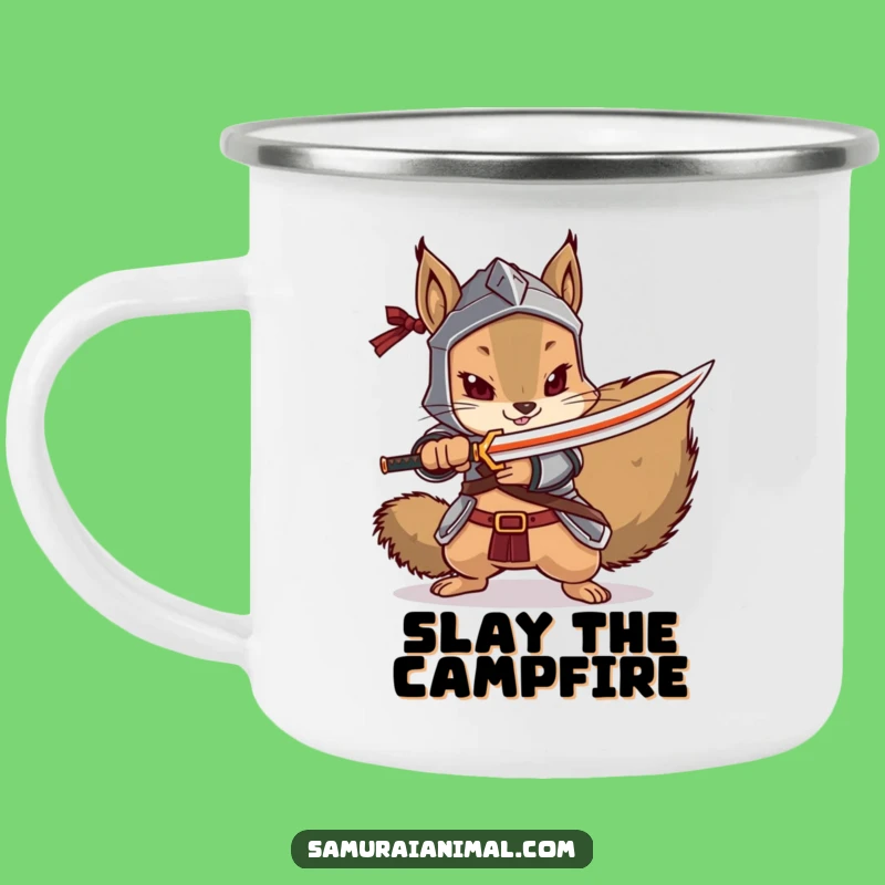 Funny Squirrel Samurai Camping Mug: Warrior Fuel for Adventures