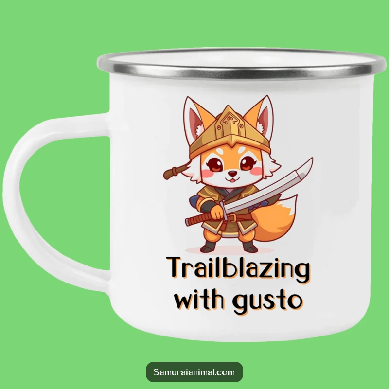 Funny Fox Warrior Camping Mug: Adventure Brews for Heroes!