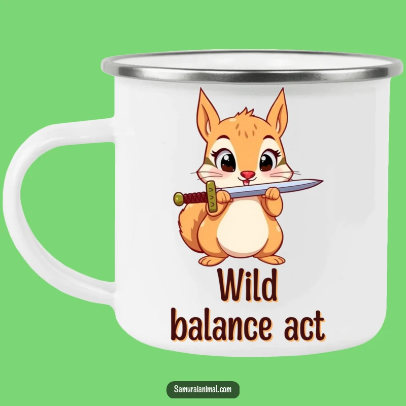 Funny Squirrel Sword Camping Mug: Adventure Fuel for Warriors