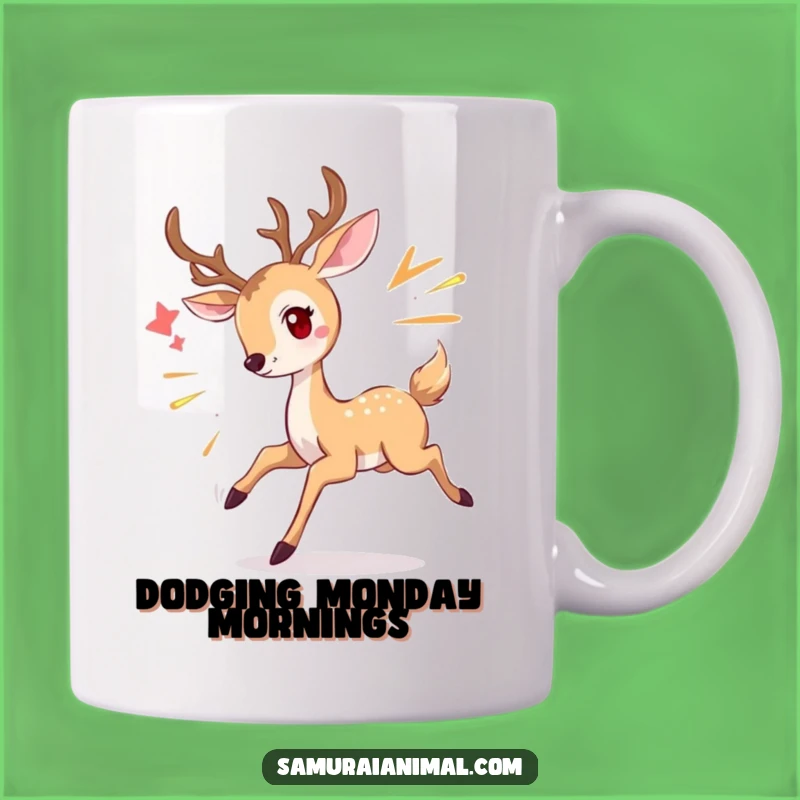 Funny Deer Mug: Graceful Dodge & Smile - Whimsical Forest Gift!
