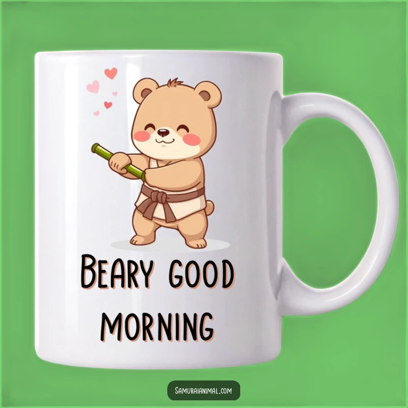 Funny Bear Swordsman Mug: Practice Your Swings with Cute Humor, Perfect Gift