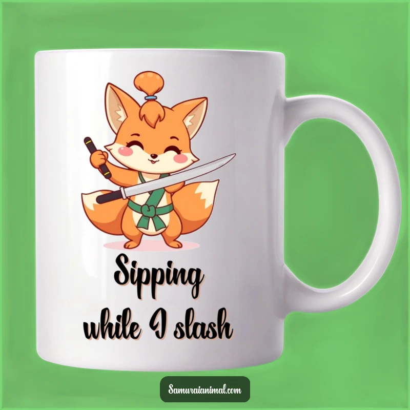 Funny Fox Sword Mug A Hilarious Gift for Playful Swordsmen