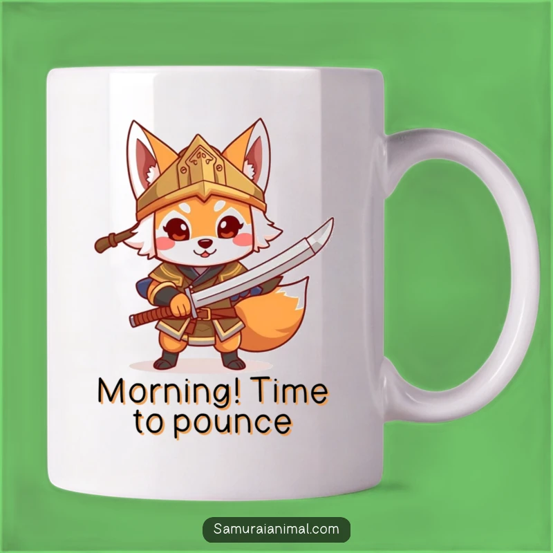 Funny Fox Warrior Mug: Toy Sword Hero, Perfect Gift for Gamers!
