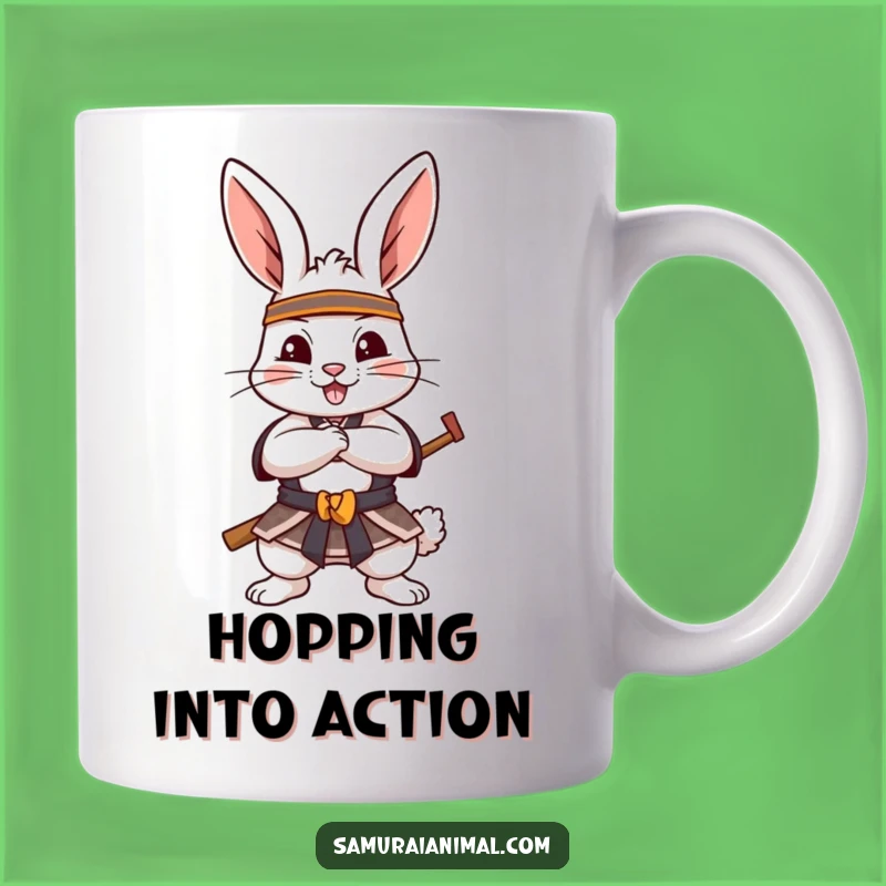 Funny Samurai Rabbit Mug: Fierce Warrior Character for a Hilarious, Playful Gift
