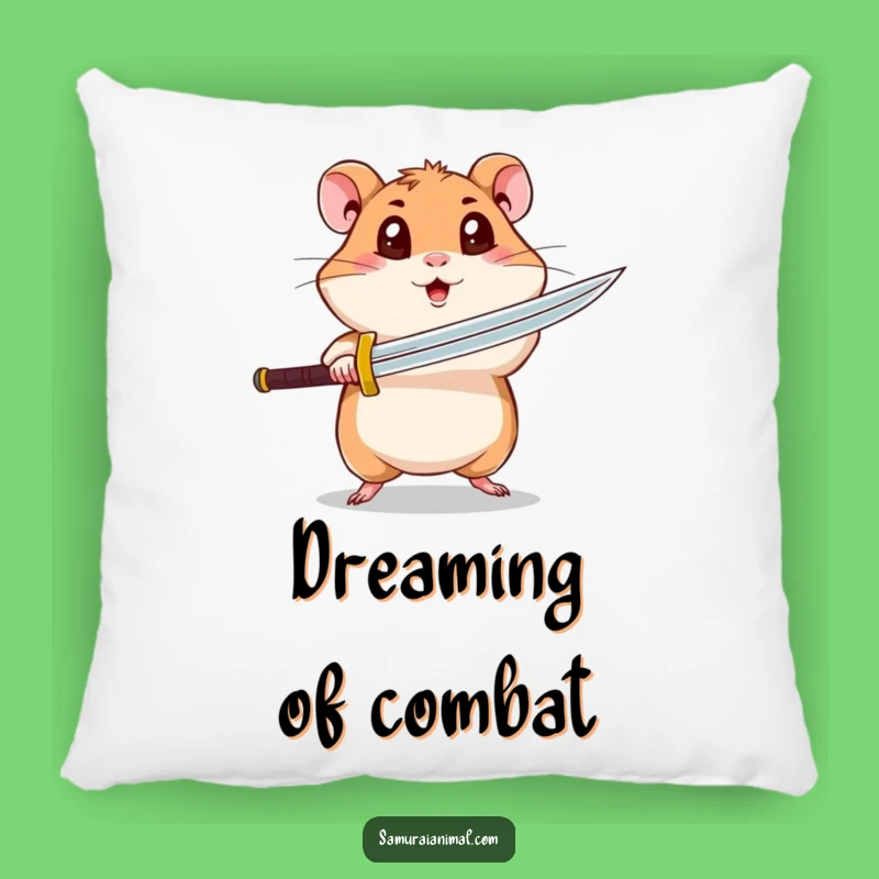 Funny Hamster Pillow: Cozy Warrior Comfort - Soft & Fierce Gift!