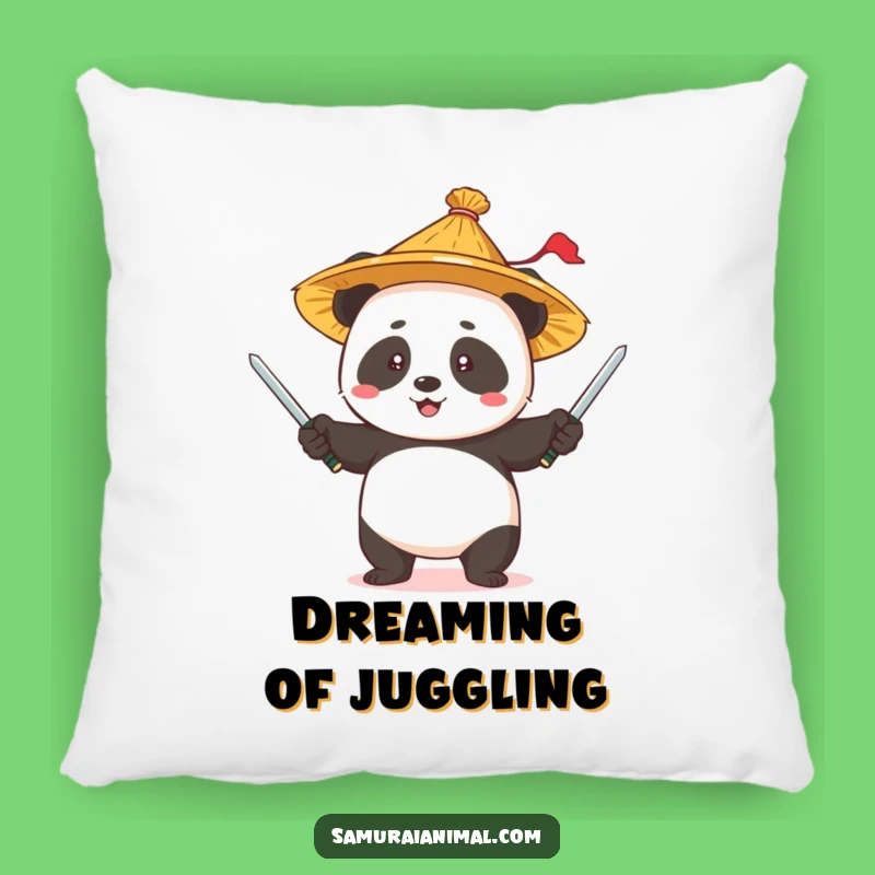 Funny Panda Juggling Pillow: Cozy Straw Hat Sword Cushion, Comfy Gift