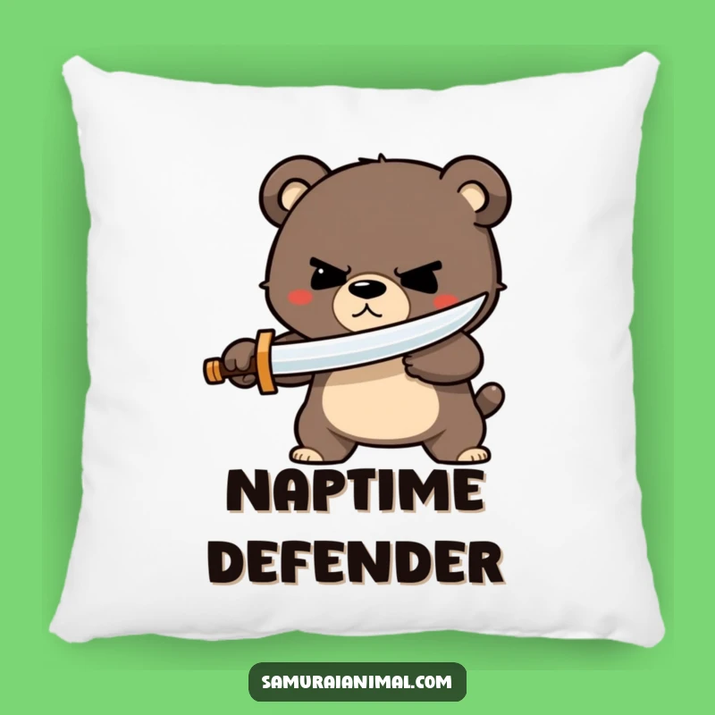 Funny Bear Sword Pillow: Cozy Warrior Accent, Lovely Gift