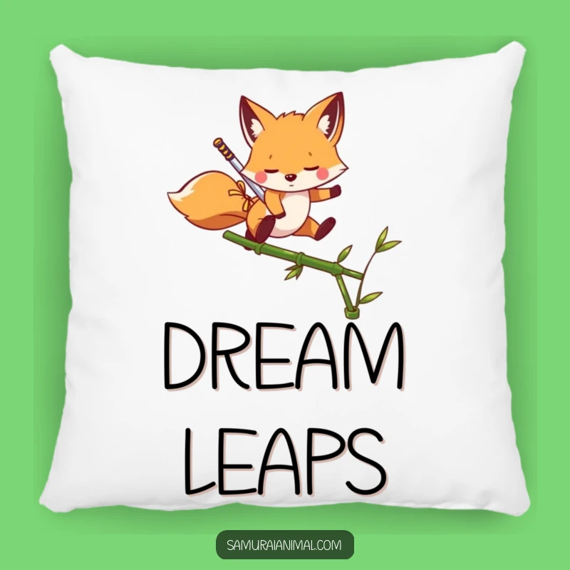 Funny Fox Acrobat Pillow: Playful Leaper Cushion, Cozy Gift