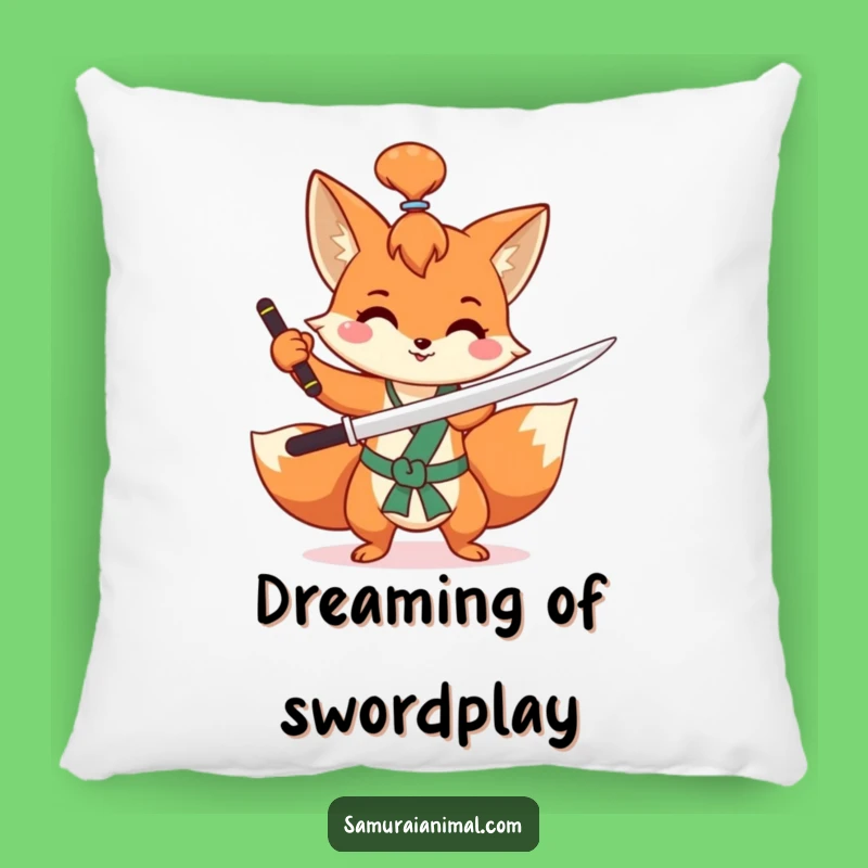Funny Fox Sword Pillow Cozy Comfort for Playful Souls