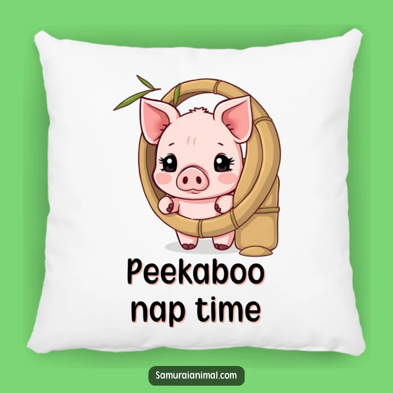Funny Shy Piglet Pillow: Cozy Bamboo Shield Cushion