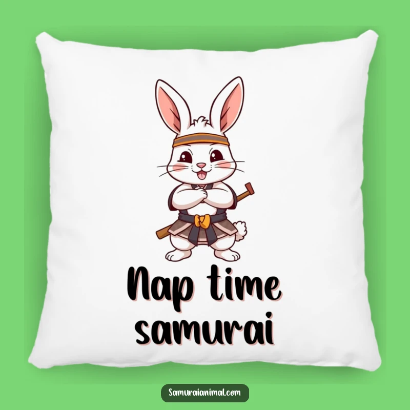Funny Samurai Rabbit Pillow: Cozy Comfort with a Playful, Hilarious Warrior Design
