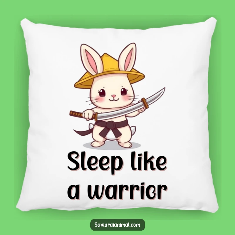 Funny Bunny Samurai Pillow: Cuddle Up with a Tiny Warrior