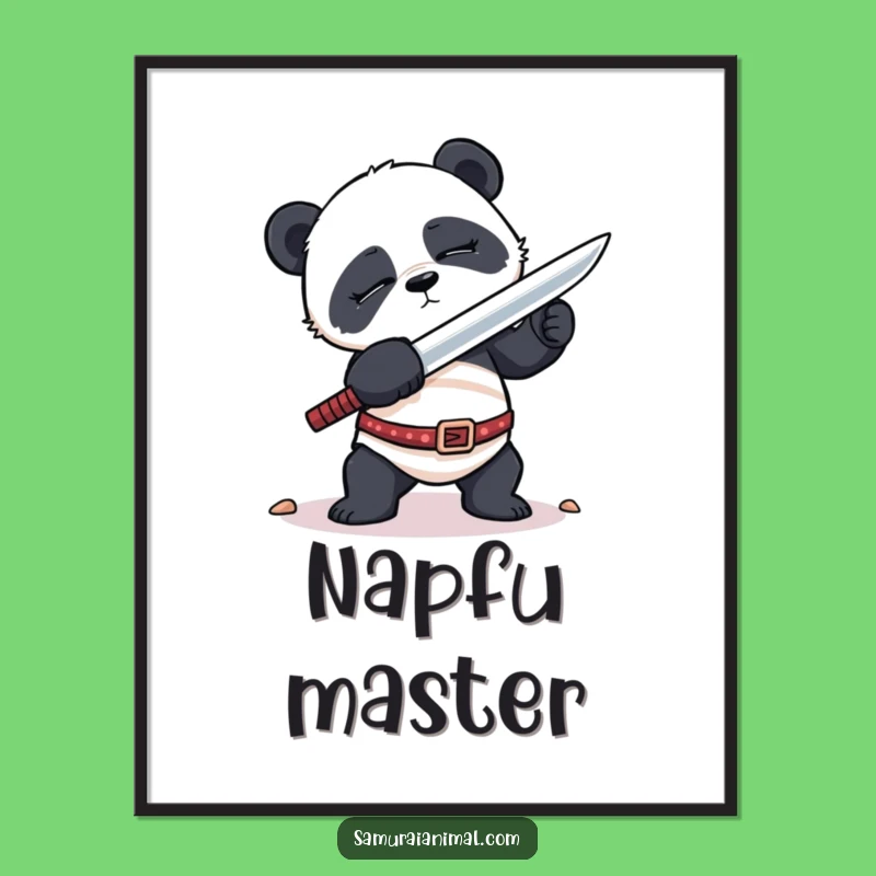 Funny Sleepy Panda Digital Art: Instant Awkward Decor with Hilarious Character