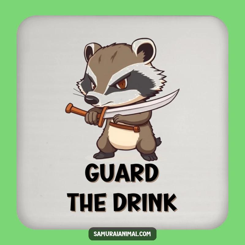 Funny Badger Warrior Coasters: Gritty Protection for Your Table