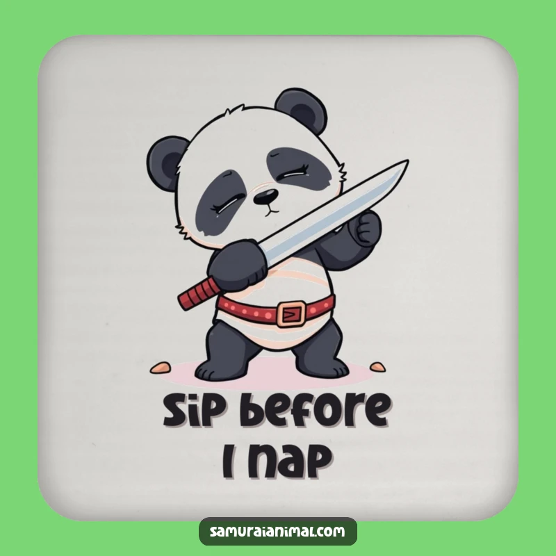 Funny Sleepy Panda Coasters: Protect Surfaces with Hilarious Awkward Warrior Flair