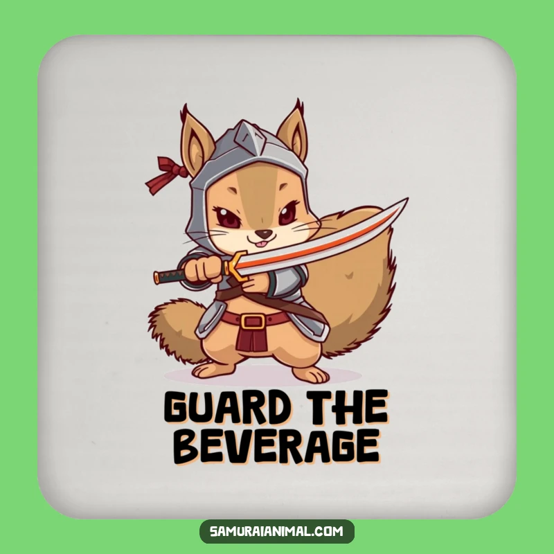 Funny Squirrel Samurai Coasters: Protect Your Table with Honor