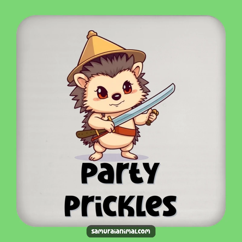 Funny Hedgehog Sword Drink Coaster: Protect Surfaces with Heroism