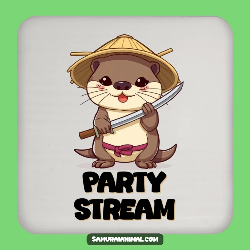 Funny Otter Katana Coaster - Brave Warrior Drink Protector, Hilarious