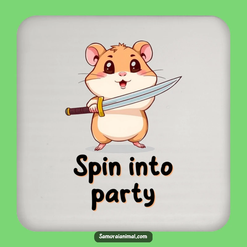 Funny Hamster Coasters: Protect Surfaces with Warrior Humor - Set Gift!