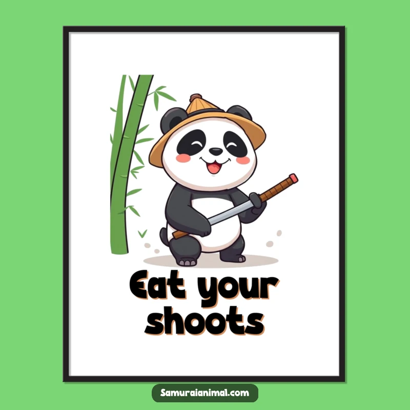 Funny Panda Bamboo Poster: Hilarious Wall Art for Martial Arts Fans