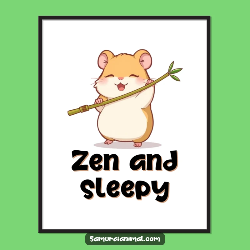 Funny Hamster Kung Fu Poster: Sleepy Warrior Art for Your Walls