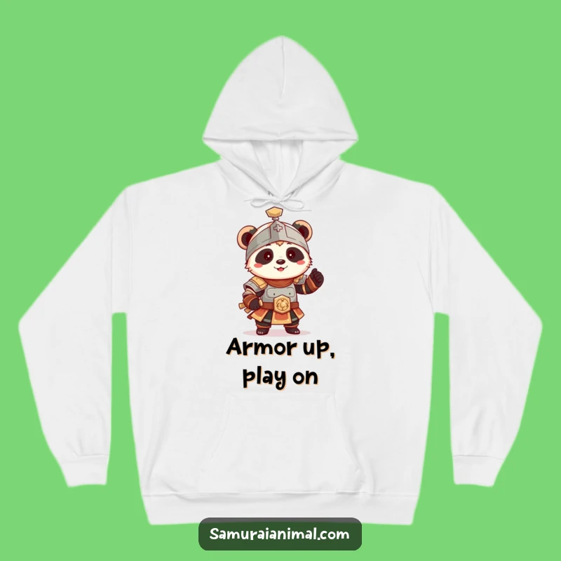 Funny Panda Armor Hoodie: Cozy Little Warrior, Great Gift!