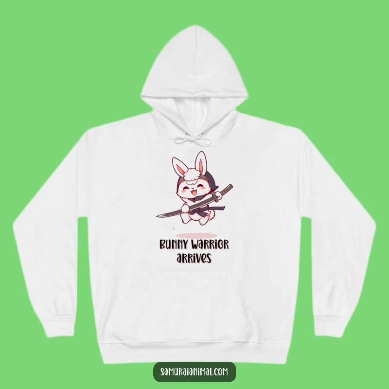 Funny Bunny Katana Hoodie: Cozy Cartoon Warrior Apparel for Anime Fans