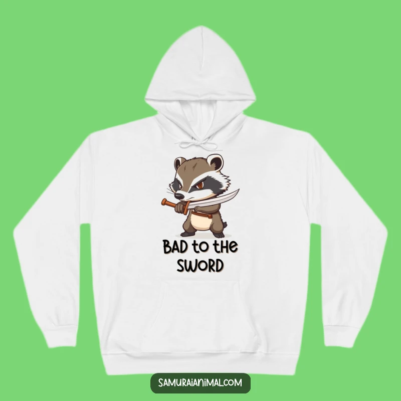 Funny Badger Warrior Hoodie: Cozy Armor for Determined Souls