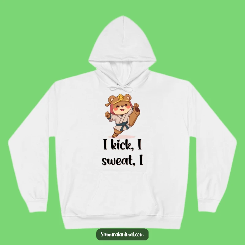 Funny Samurai Bear Hoodie: Cozy & Hilarious Martial Arts Mishap Sweatshirt Gift
