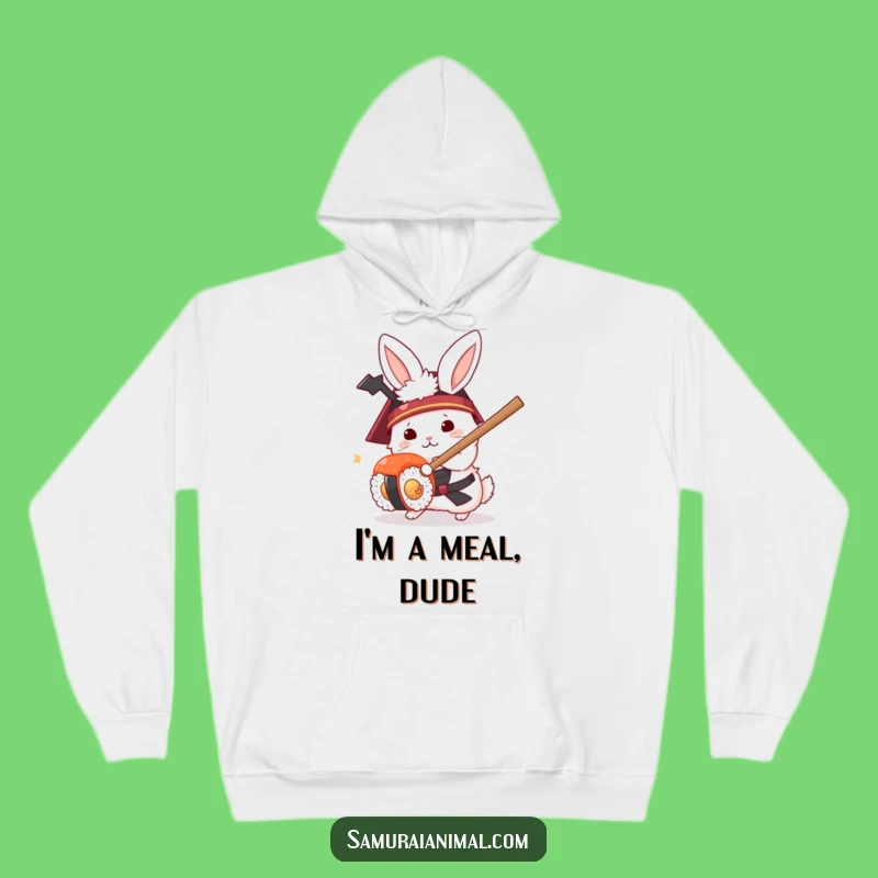 Funny Rabbit Samurai Hoodie - Warm and Hilarious Sushi Warrior Gift
