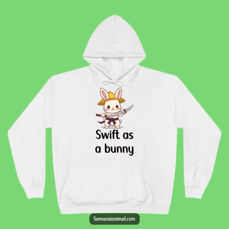 Cozy Funny Bunny Samurai Hoodie: Tiny Warrior Ready for Adventure