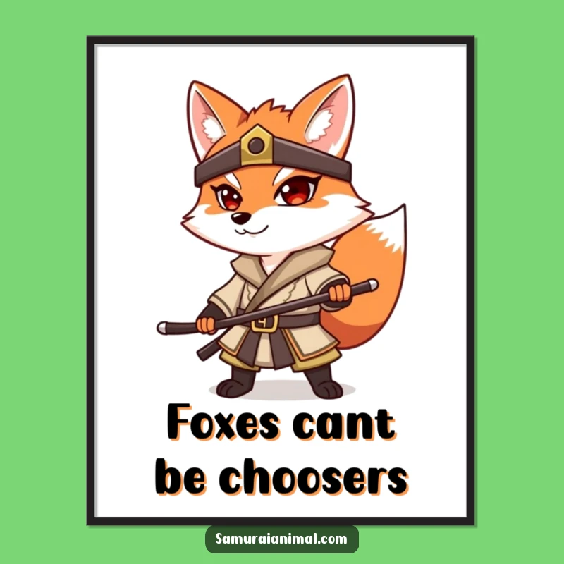 Free Printable Wall Art: Bold Samurai Fox Art - Downloadable Decor