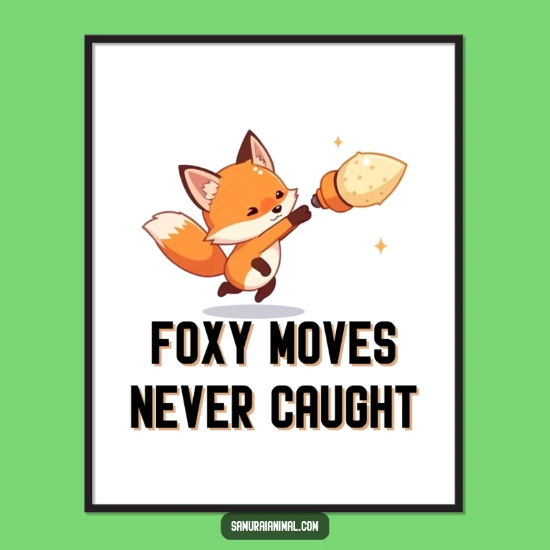 Free Printable Wall Art: Dodging Fox - Funny Decor Download