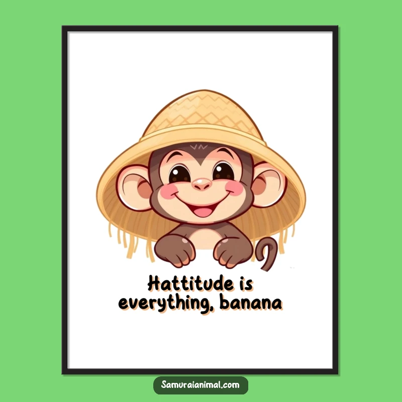 Free Printable Wall Art: Nimble Monkey Grin - Funny Downloadable Decor