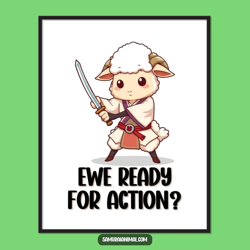 Funny Free Printable Wall Art: Dignified Sheep Sword Flourish Masterpiece