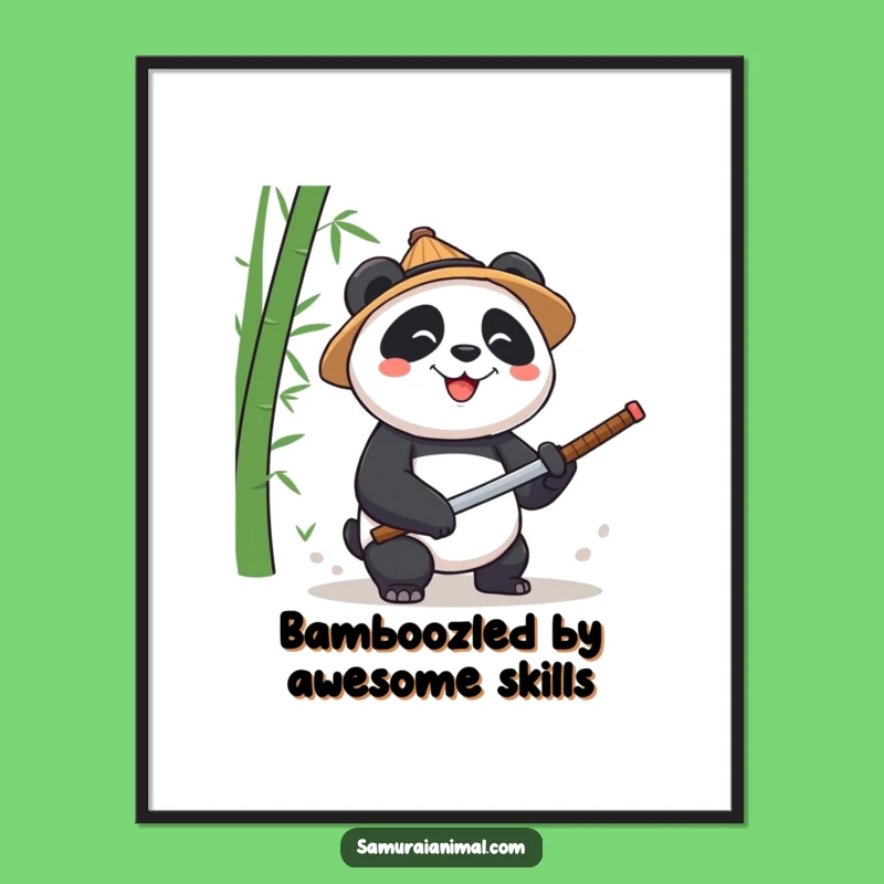 Funny Free Printable Wall Art: Panda Chef Bamboo Action - Downloadable Art