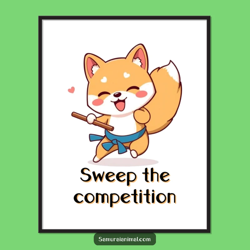 Free Printable Shiba Inu Wall Art: Martial Arts Sweep Downloadable Art